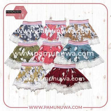 8 Colors Viscose Kids Skirt Flower Design 8pcs Pack (Pink, Gray, Green, Maroon, Blue, Brown, Yellow, Dark Pink)