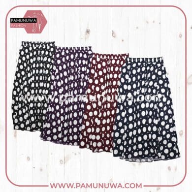 4 Color Viscose Long Skirt Printed Circle Design 4pcs Pack (Purple, Black, Maroon, Dark Blue)