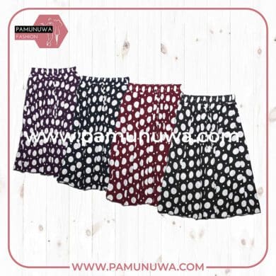 4 Color Viscose Threequater Skirt Printed Circle Design 4pcs Pack (Purple, Black, Maroon, Dark Blue)