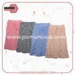 4 Color Viscose Threequater Skirt Printed Square Design 01 4pcs Pack (Brown, Black, Blue, Red)